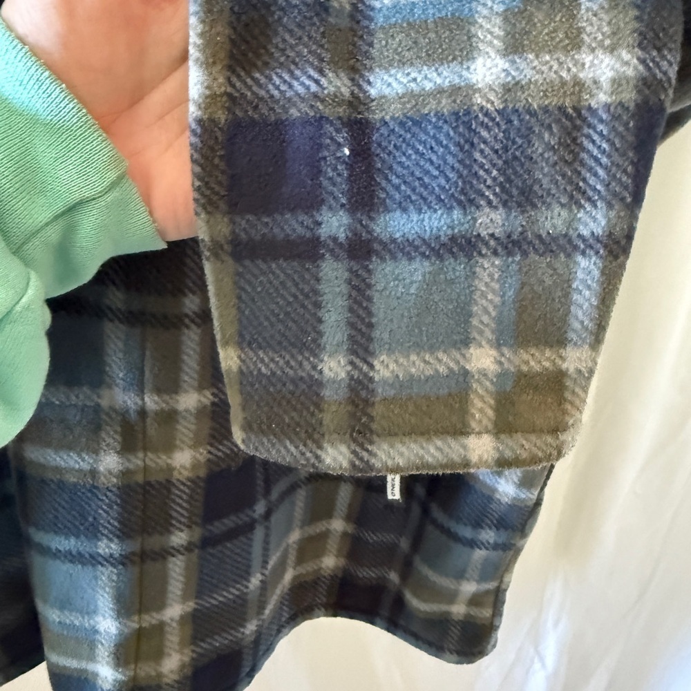 O’Neill Plaid Hooded 1/4 zip fleece in Blue and Green Women’s size XL - Picture 5 of 8